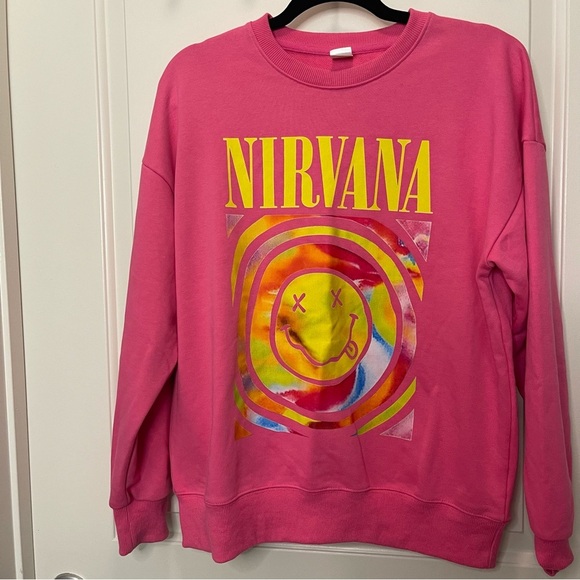 Source Unknown Tops - Nirvana Pink Graphic Women's Sweatshirt